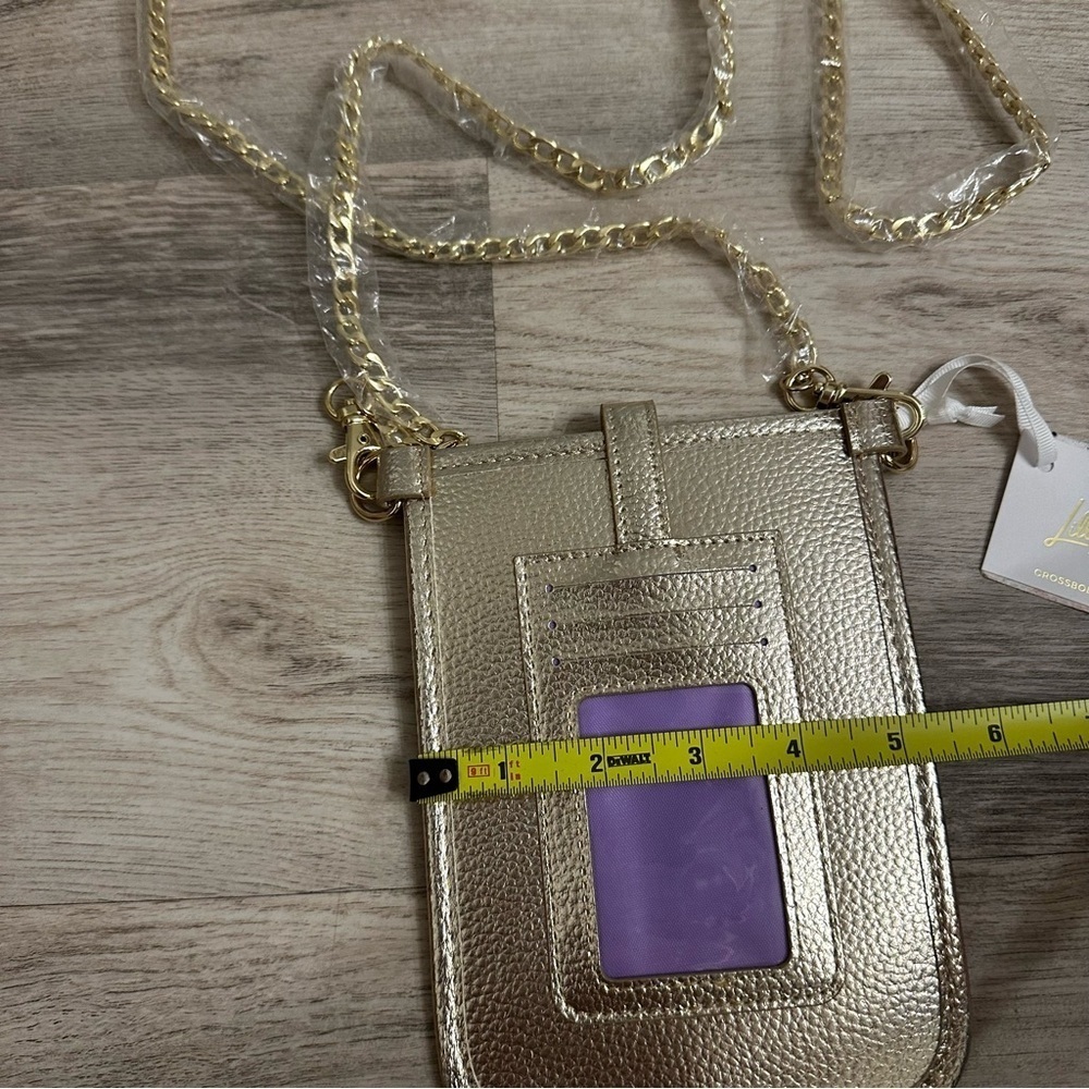 NWT Lilly Pulitzer Gold Crossbody Phone Bag Crossbody Phone Wallet SKU 019113 - Picture 4 of 9